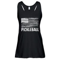 USA Flag Pickleball Vintage Cool Ladies Essential Flowy Tank