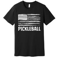 USA Flag Pickleball Vintage Cool Premium T-Shirt