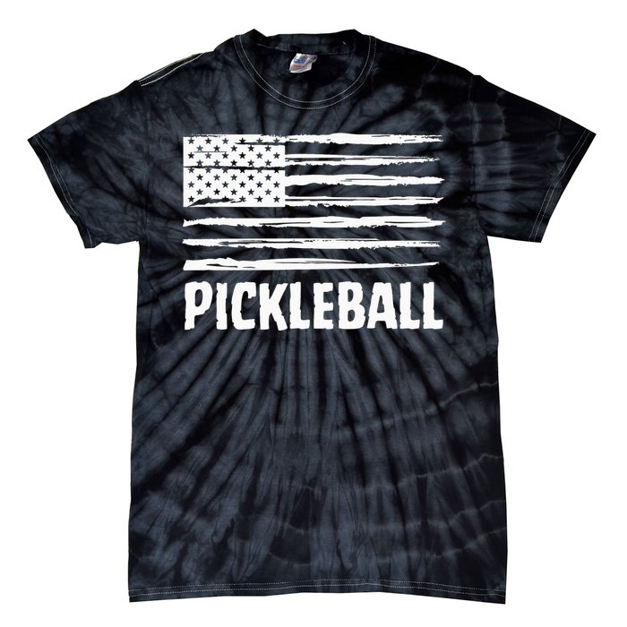 USA Flag Pickleball Vintage Cool Tie-Dye T-Shirt