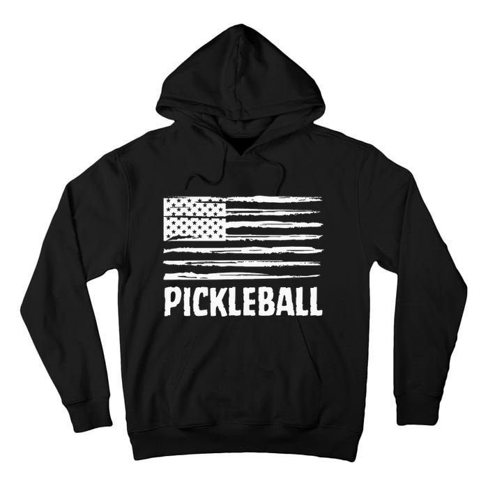 USA Flag Pickleball Vintage Cool Tall Hoodie