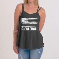 USA Flag Pickleball Vintage Cool Women's Strappy Tank