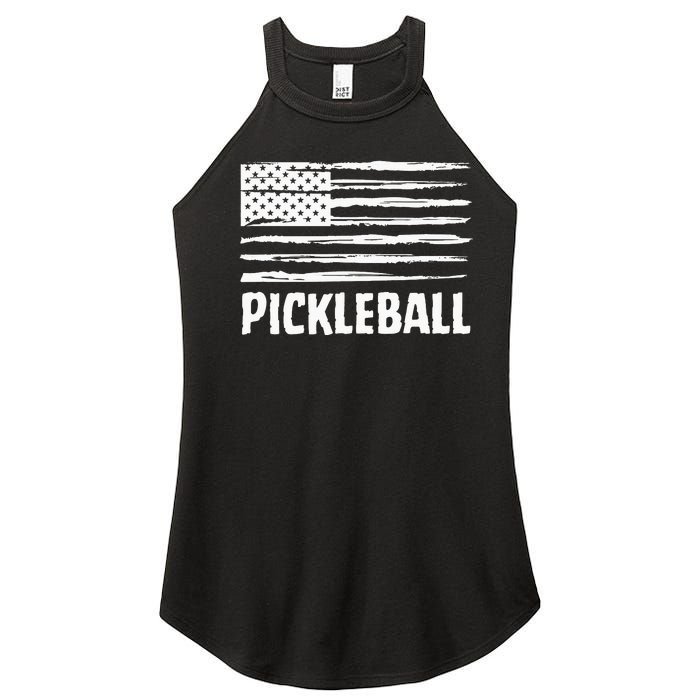 USA Flag Pickleball Vintage Cool Women's Perfect Tri Rocker Tank