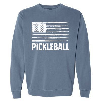 USA Flag Pickleball Vintage Cool Garment-Dyed Sweatshirt