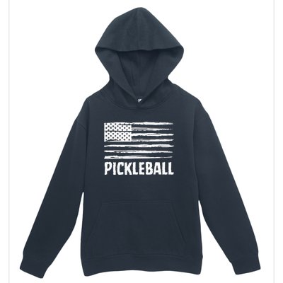 USA Flag Pickleball Vintage Cool Urban Pullover Hoodie