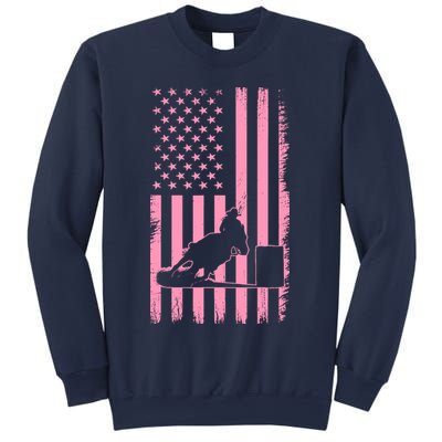 Us Flag Pink Cowgirl Rodeo Western Horse Barrel Racing Sweatshirt