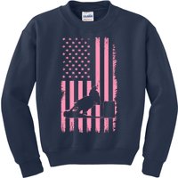 Us Flag Pink Cowgirl Rodeo Western Horse Barrel Racing Kids Sweatshirt