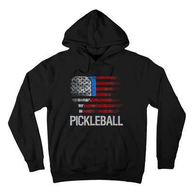 US Flag Pickleball Player Paddleball Lover Hoodie