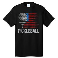 US Flag Pickleball Player Paddleball Lover Tall T-Shirt