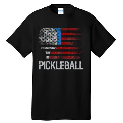 US Flag Pickleball Player Paddleball Lover Tall T-Shirt