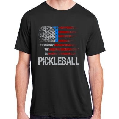 US Flag Pickleball Player Paddleball Lover Adult ChromaSoft Performance T-Shirt