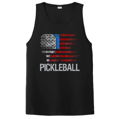 US Flag Pickleball Player Paddleball Lover PosiCharge Competitor Tank