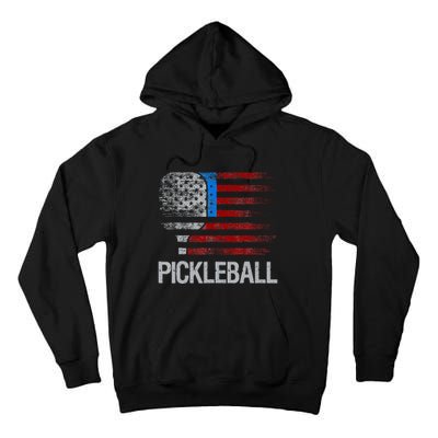 US Flag Pickleball Player Paddleball Lover Tall Hoodie