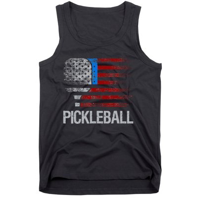 US Flag Pickleball Player Paddleball Lover Tank Top