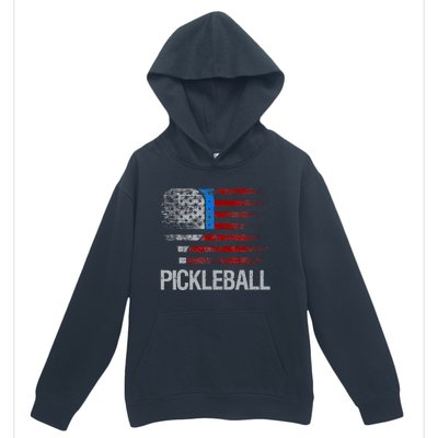 US Flag Pickleball Player Paddleball Lover Urban Pullover Hoodie