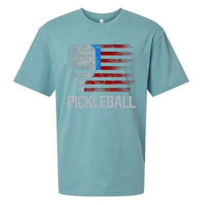 US Flag Pickleball Player Paddleball Lover Sueded Cloud Jersey T-Shirt