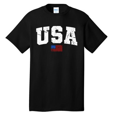 USA Flag Patriotic 4th Of July America Day Of Independence Tall T-Shirt