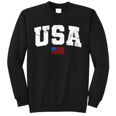 USA Flag Patriotic 4th Of July America Day Of Independence Tall Sweatshirt