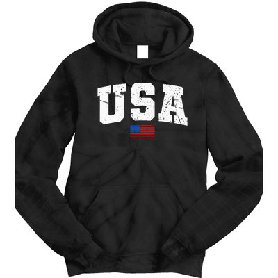 USA Flag Patriotic 4th Of July America Day Of Independence Tie Dye Hoodie