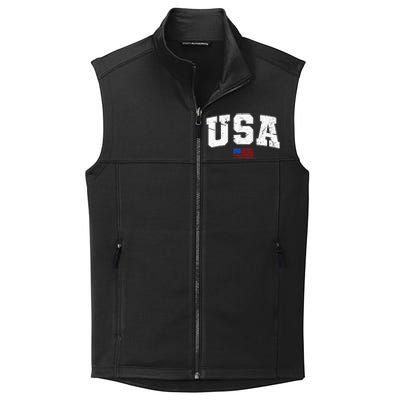 USA Flag Patriotic 4th Of July America Day Of Independence Collective Smooth Fleece Vest