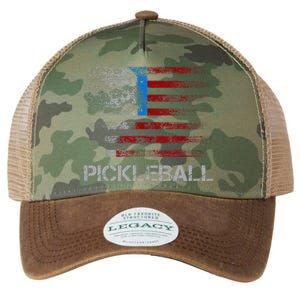 Us Flag Pickleball Player Paddleball Lover Legacy Tie Dye Trucker Hat