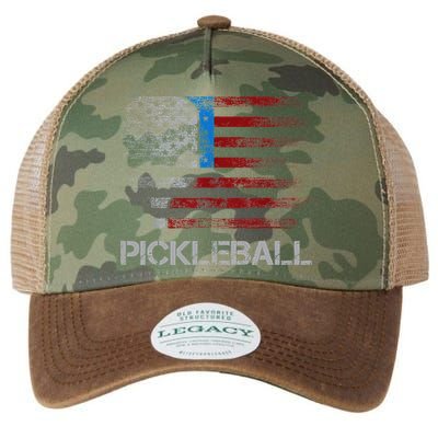 Us Flag Pickleball Player Paddleball Lover Legacy Tie Dye Trucker Hat