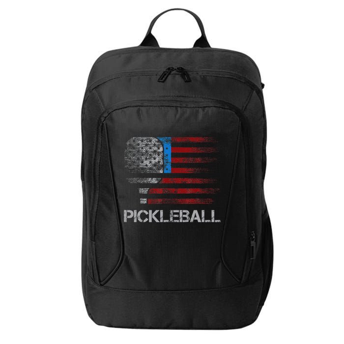 Us Flag Pickleball Player Paddleball Lover City Backpack