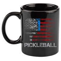 Us Flag Pickleball Player Paddleball Lover 11oz C Handle Ceramic Mug