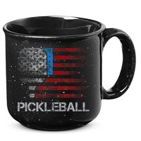 Us Flag Pickleball Player Paddleball Lover 15oz Campfire Ceramic Mug