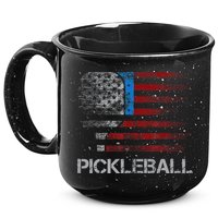 Us Flag Pickleball Player Paddleball Lover 15oz Campfire Ceramic Mug
