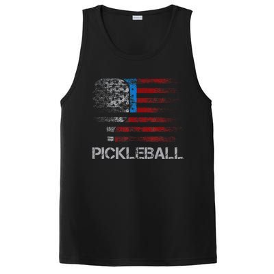 Us Flag Pickleball Player Paddleball Lover PosiCharge Competitor Tank