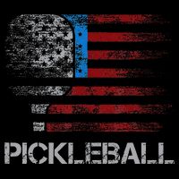 Us Flag Pickleball Player Paddleball Lover Cropped Pullover Crew