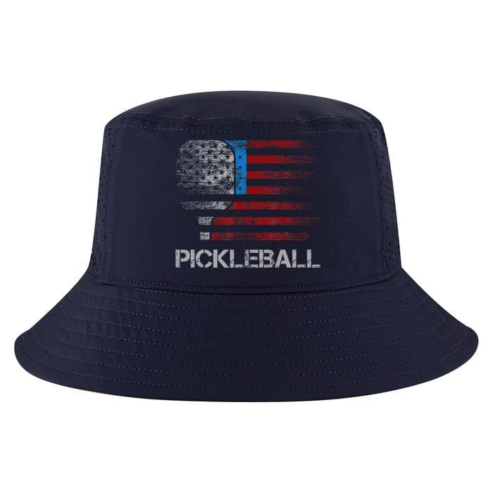 Us Flag Pickleball Player Paddleball Lover Cool Comfort Performance Bucket Hat