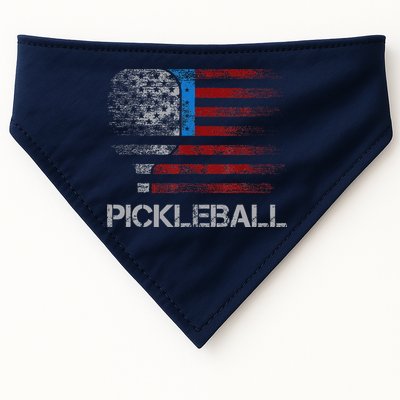 Us Flag Pickleball Player Paddleball Lover USA-Made Doggie Bandana