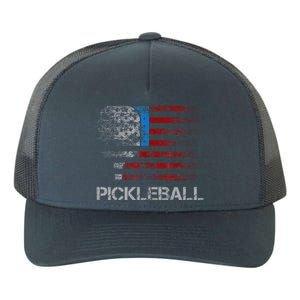 Us Flag Pickleball Player Paddleball Lover Yupoong Adult 5-Panel Trucker Hat