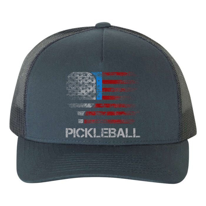 Us Flag Pickleball Player Paddleball Lover Yupoong Adult 5-Panel Trucker Hat