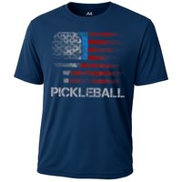 Us Flag Pickleball Player Paddleball Lover Performance Shirt