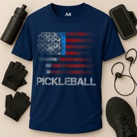 Us Flag Pickleball Player Paddleball Lover Performance Shirt