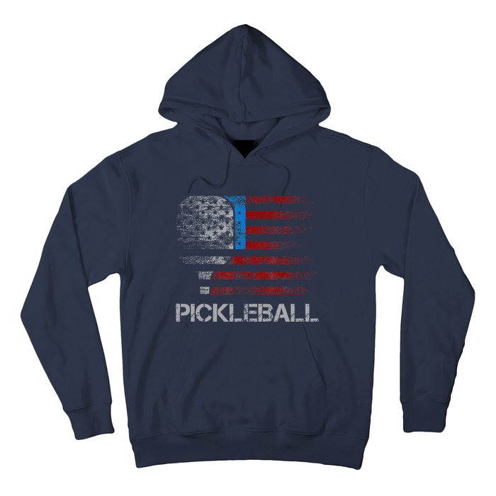 Us Flag Pickleball Player Paddleball Lover Hoodie