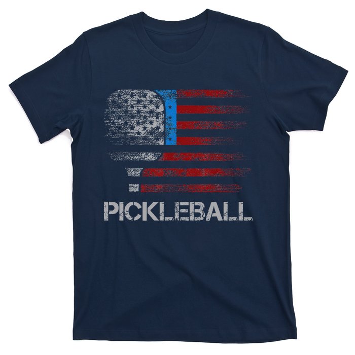 Us Flag Pickleball Player Paddleball Lover T-Shirt