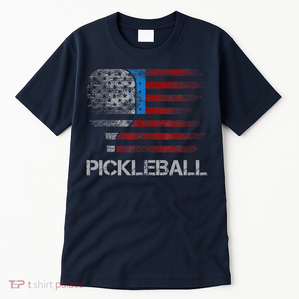 Us Flag Pickleball Player Paddleball Lover Tall T-Shirt