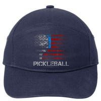 Us Flag Pickleball Player Paddleball Lover 7-Panel Snapback Hat