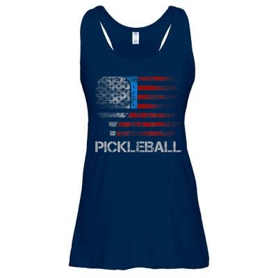 Us Flag Pickleball Player Paddleball Lover Ladies Essential Flowy Tank