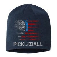 Us Flag Pickleball Player Paddleball Lover Sustainable Beanie