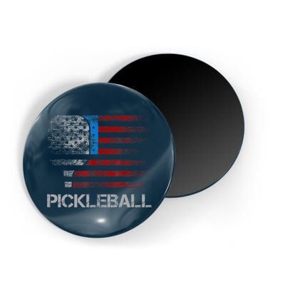 Us Flag Pickleball Player Paddleball Lover Magnet