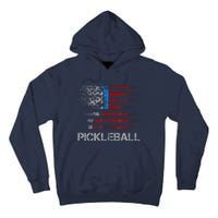 Us Flag Pickleball Player Paddleball Lover Tall Hoodie