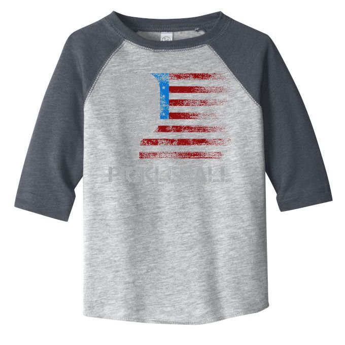 Us Flag Pickleball Player Paddleball Lover Toddler Fine Jersey T-Shirt