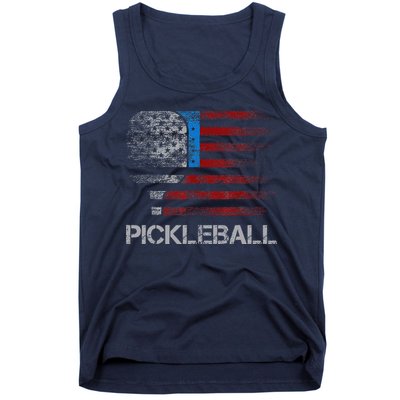 Us Flag Pickleball Player Paddleball Lover Tank Top