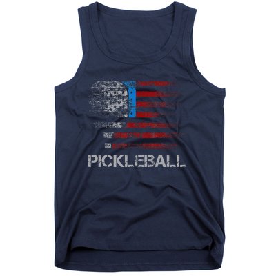 Us Flag Pickleball Player Paddleball Lover Tank Top