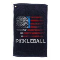 Us Flag Pickleball Player Paddleball Lover Golf Towel