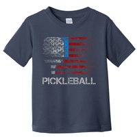 Us Flag Pickleball Player Paddleball Lover Toddler T-Shirt